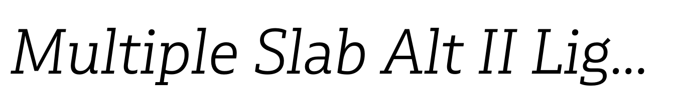 Multiple Slab Alt II Light Italic